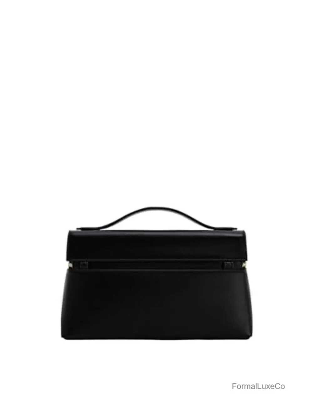 Vegan Leather Top Handle Bag - Structured Briefcase with Gold Hardware,